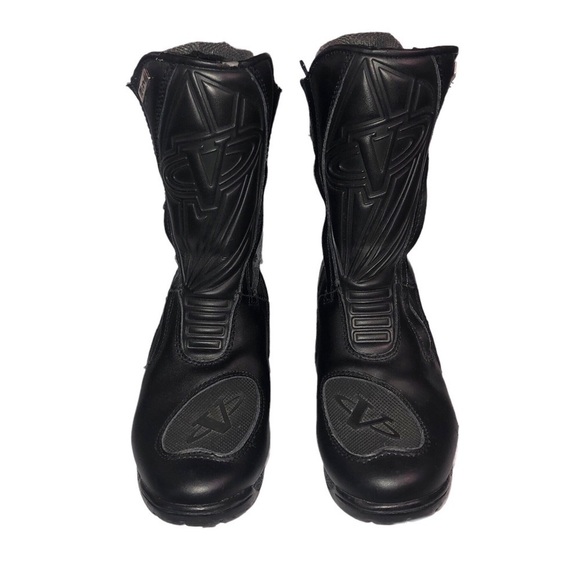 VEGA Nitro Double Zipper Moto Leather Touring Boots Black Calf Height size 8 main image 9
